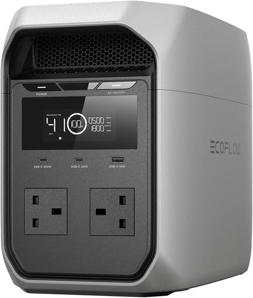 EF ECOFLOW DELTA 3 Classic Portable Power Station, 1024Wh LiFePO4 Battery, 1800W AC Output (3600W Surge), 100W USB-C, 1-Hour Fast Charging, Solar Generator for Camping, RV, Home Backup