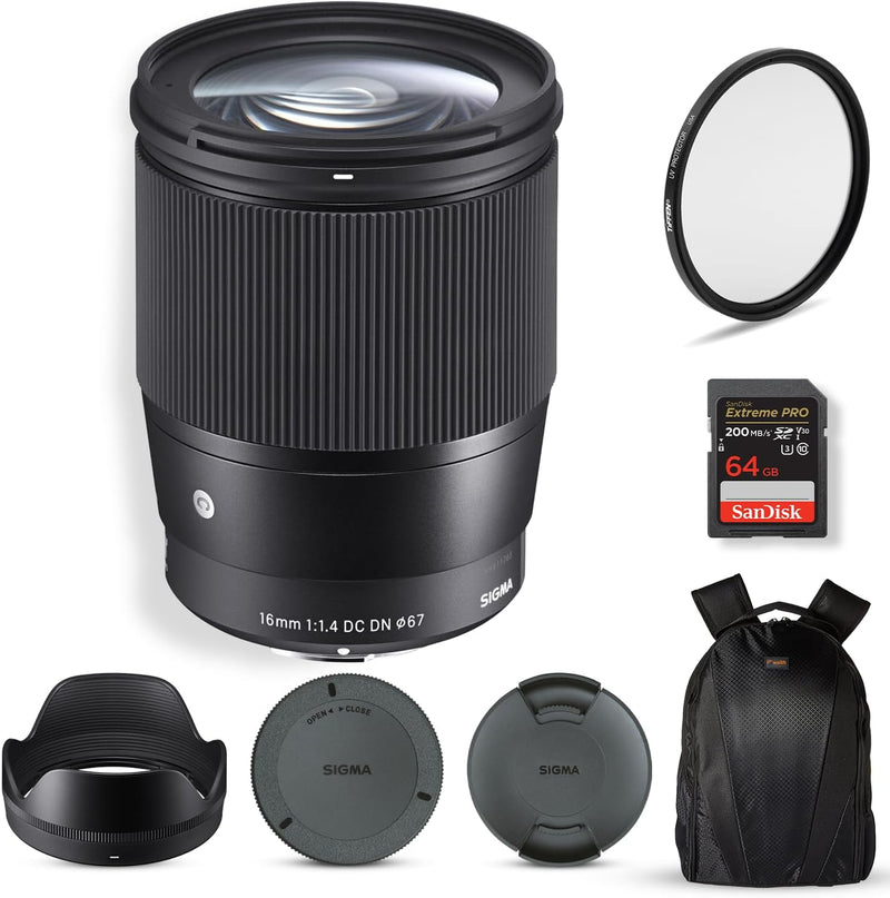 Sigma 16mm F/1.4 DC DN Contemporary Lens For Sony E APS-C Black