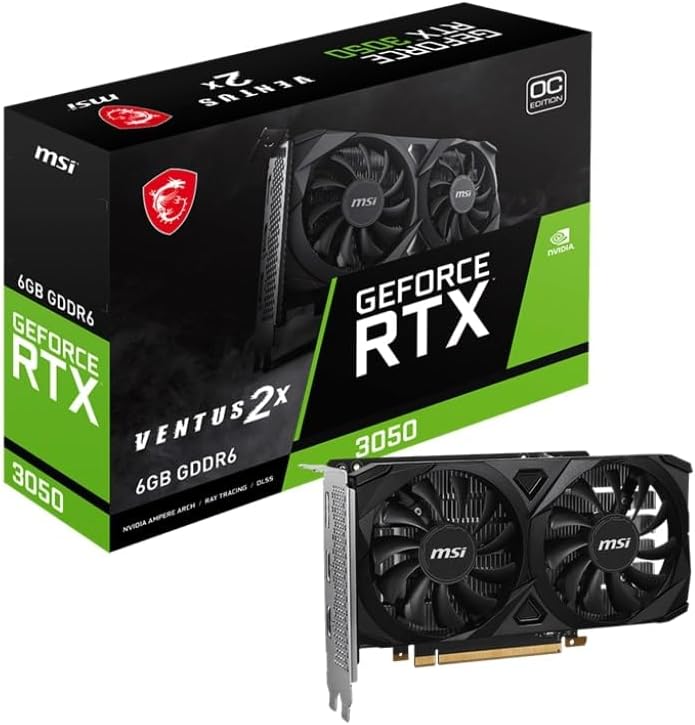 MSI GeForce RTX 3050 VENTUS 2X 6G OC 6GB GDDR6 Graphics Card