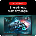 LG Ultragear Gaming Monitor 27GS65F, 27 Inch, 1080p, 180Hz, 1ms, IPS Display, HDR 10, NVIDIA G-Sync Compatible & AMD FreeSync , Smart Energy Saving, DisplayPort, HDMI