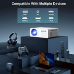 Roconia L300 Native 1080P 5G WiFi Bluetooth Projector 1200 ANSI White