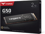 TEAMGROUP T-Force G50 2TB PCIe Gen4x4 M.2 2280 NVMe SSD 5000MB/s