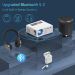 Roconia L300 Native 1080P 5G WiFi Bluetooth Projector 1200 ANSI White