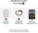 Oura Smart Ring 4 - Brushed Silver - Size 10 - | Non-Standard Fit – Measure with a Size Kit |Sleep, Heart Rate and Fitness Tracking Wearable | 8-Day Battery, iOS / Android Compatible