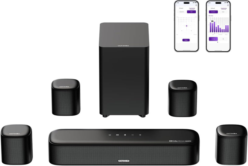 ULTIMEA Aura A60 7.1 Dolby Atmos Soundbar With Subwoofer 350W Black