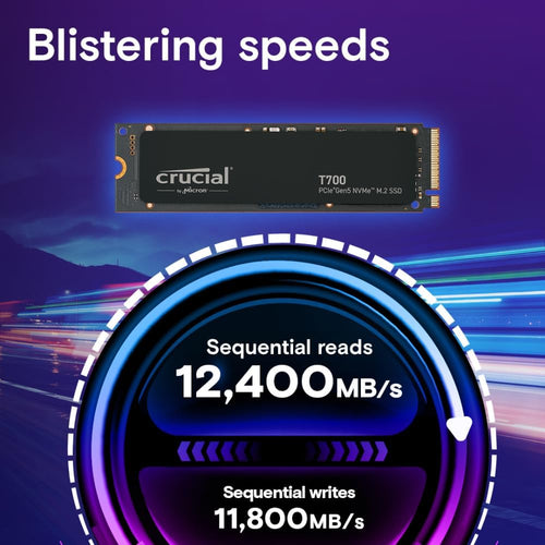 Crucial T700 2TB PCIe Gen5 NVMe M.2 Internal SSD