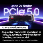 Samsung 9100 PRO 2TB NVMe PCIe 5.0 M.2 SSD 14800MB/s Read