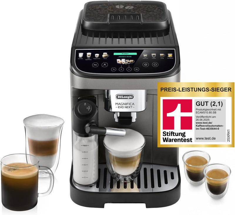 De'Longhi Magnifica Evo Next Bean-to-Cup Coffee Machine Titanium ECAM312.80.TB