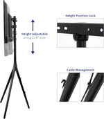 VIVO Artistic Easel 45 to 65 inch LED LCD Screen, Studio TV Display Stand, Adjustable TV Mount with Swivel and Tripod Base, Black, STAND-TV65AB