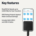 Amazon Basics 2TB Portable External SSD USB 3.2 Gen 2 Black