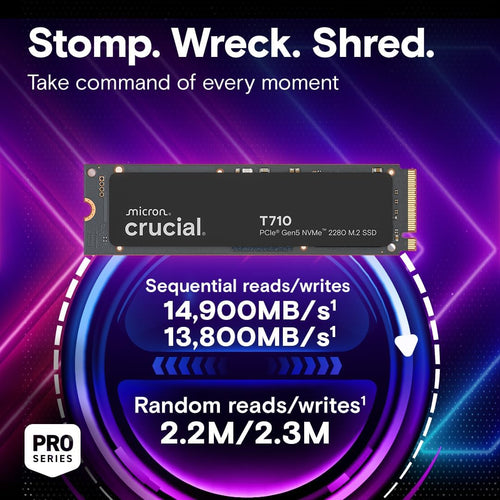 Crucial T710 2TB M.2 PCIe 5.0 x4 NVMe Gen5 SSD 14500MB/s