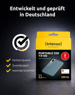 Intenso TX100 2TB External SSD USB 3.2 Gen 1x1 Grey-Blue