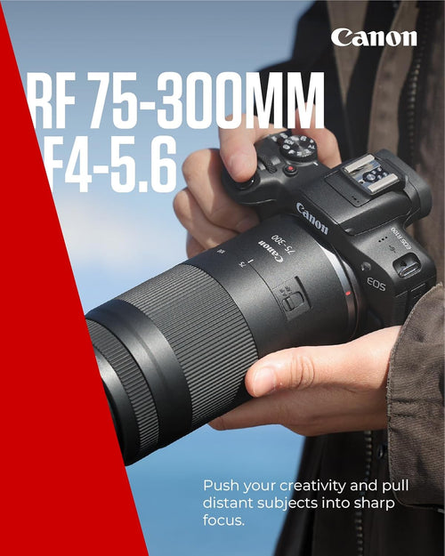 Canon RF 75-300mm F4-5.6 Telephoto Zoom Lens for Canon EOS R Black