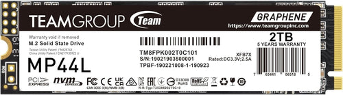 TEAMGROUP MP44L 2TB SLC Cache NVMe PCIe Gen 4x4 M.2 2280 Internal SSD