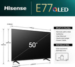 Hisense 50 Inch 4K QLED Smart TV 50E77NQTUK - Quantum Dot Colour, 4K AI Processor, Dolby Vision Atmos, Smooth Motion, Sports Mode, Vidaa OS with Freely, Youtube, Netflix and Disney+ (2024 Model)