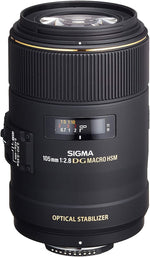 Sigma 105mm f/2.8 EX DG OS HSM Macro Lens for Nikon DSLR Black