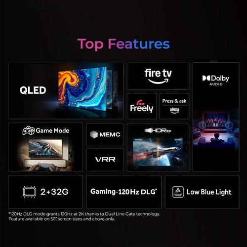 Haier 65" S80GUF QLED Smart TV with Fire TV, Freely, Dolby Audio, Gaming Accelerator, Bluetooth, HDMI 2.1