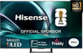 Hisense 50" 50U7QTUK MiniLED QLED 144Hz Smart AI TV - Hi-View AI Engine, 144Hz Game Mode PRO, 2.1 Channel, Dolby Atmos, Quantum Dot Colour, Anti-Reflection with Freely, Disney +, YouTube, Netflix