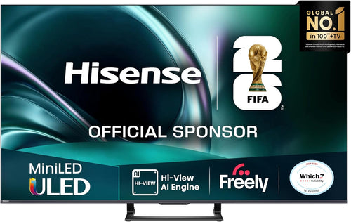 Hisense 50" 50U7QTUK MiniLED QLED 144Hz Smart AI TV - Hi-View AI Engine, 144Hz Game Mode PRO, 2.1 Channel, Dolby Atmos, Quantum Dot Colour, Anti-Reflection with Freely, Disney +, YouTube, Netflix
