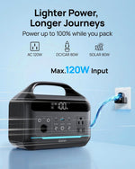 DARAN Portable Power Station 600W(1200W Surge) - 288Wh(90,000mAh) Solar Generator LiFePO4 Battery with AC DC Outlets, 8.3LB Portable Charging Station for Camping, RV, Home, Emergency (Solar Optional)