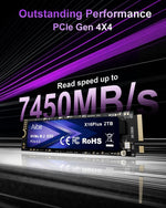 Aiibe X16Plus 2TB M.2 PCIe 4.0 NVMe SSD 7450MB/s