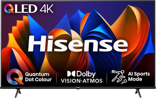 Hisense 50 Inch 4K QLED Smart TV 50E77NQTUK - Quantum Dot Colour, 4K AI Processor, Dolby Vision Atmos, Smooth Motion, Sports Mode, Vidaa OS with Freely, Youtube, Netflix and Disney+ (2024 Model)