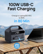 DARAN Portable Power Station 600W(1200W Surge) - 288Wh(90,000mAh) Solar Generator LiFePO4 Battery with AC DC Outlets, 8.3LB Portable Charging Station for Camping, RV, Home, Emergency (Solar Optional)