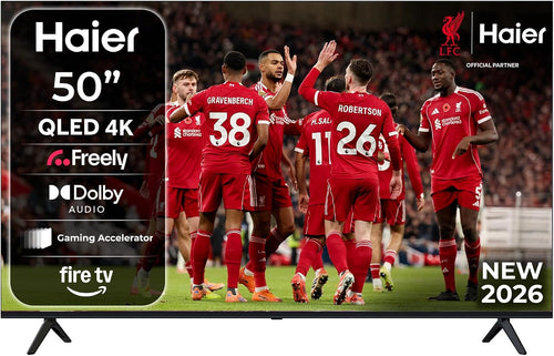 Haier 50" S80GUF QLED Smart TV with Fire TV, Freely, Dolby Audio, Gaming Accelerator, Bluetooth, HDMI 2.1