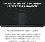 Enclave Eclipse 5.1.2 Dolby Atmos Soundbar 760W 8in Subwoofer Black