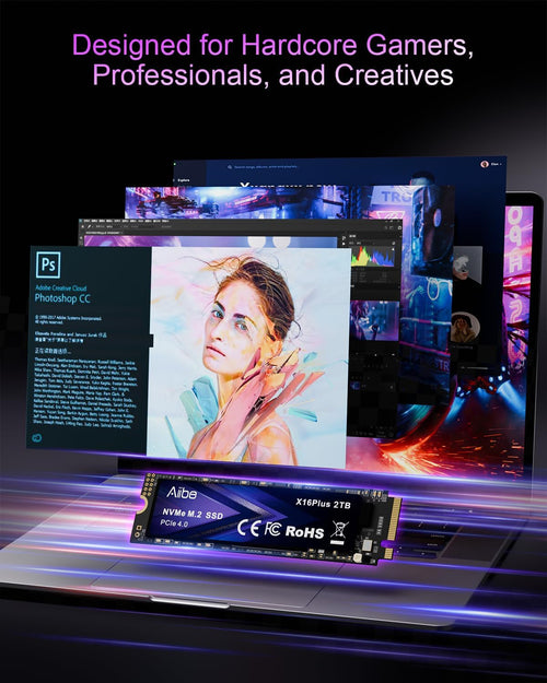 Aiibe X16Plus 2TB M.2 PCIe 4.0 NVMe SSD 7450MB/s