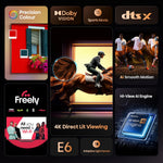Hisense 58" 58E6QTUK 4K Ultra HD Smart TV AI TV - 4K UHD, Hi-View AI Engine, Precision Colour, AI Smooth Motion, Sports Mode with Freely, Disney +, YouTube, Netflix