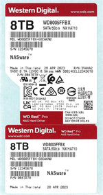 WD Red Pro 8TB NAS 3.5" Internal Hard Drive SATA 6 Gb/s 7200 RPM 256MB Cache