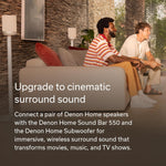 Denon Home 200 Wireless Speaker With Bluetooth HEOS Multiroom Streaming Dolby Atmos Music Support AirPlay 2 High-Resolution Audio Stone