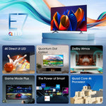 Hisense 50 Inch 4K QLED Smart TV 50E77NQTUK - Quantum Dot Colour, 4K AI Processor, Dolby Vision Atmos, Smooth Motion, Sports Mode, Vidaa OS with Freely, Youtube, Netflix and Disney+ (2024 Model)