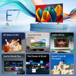 Hisense 43 Inch 4K QLED Smart TV 43E7NQTUK - Quantum Dot Colour, 4K AI Processor, Dolby Vision Atmos, Smooth Motion, Sports Mode, Vidaa OS with Freely, Youtube, Netflix and Disney+ (2024 Model)