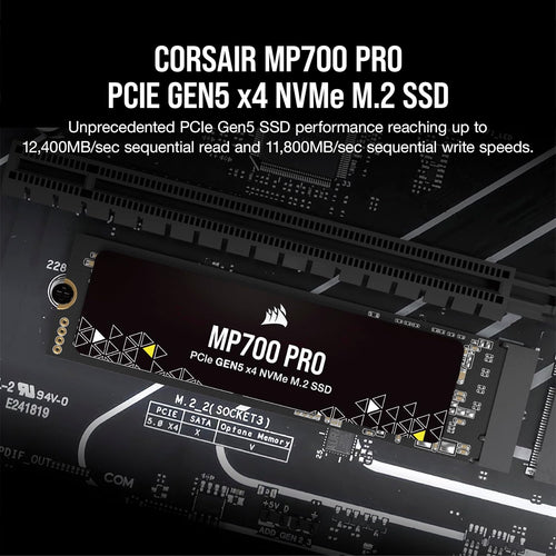 Corsair MP700 PRO 2TB M.2 PCIe Gen5 x4 NVMe SSD Black