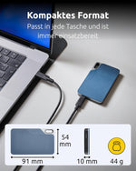 Intenso TX100 2TB External SSD USB 3.2 Gen 1x1 Grey-Blue