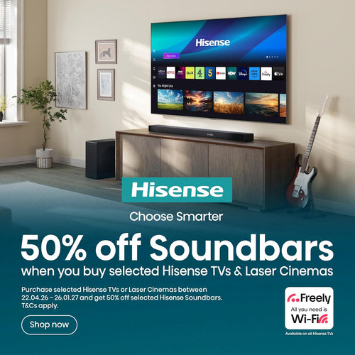 Hisense 58" 58E6QTUK 4K Ultra HD Smart TV AI TV - 4K UHD, Hi-View AI Engine, Precision Colour, AI Smooth Motion, Sports Mode with Freely, Disney +, YouTube, Netflix