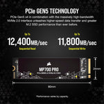 Corsair MP700 PRO 2TB M.2 PCIe Gen5 x4 NVMe SSD Black
