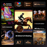 Hisense 55" 55A7QTUK QLED Smart AI TV - 4K Direct Lit Viewing, Quantum Dot Colour, Hi-View AI Engine, Built in Subwoofer, Dolby Vision, Dolby Atmos with with Freely, Disney +, YouTube, Netflix
